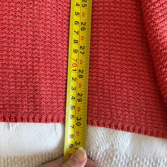 Chico's Size 2 (Large) Coral Duster Cardigan waffle Knit Spring Summer Staple - Picture 9 of 9